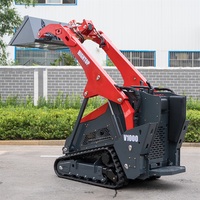 Mini Skid Steer Loader Tipe Track Kapasitas Bucket 0.2m3 Bodi Kompak 980mm Sistem Hidrolik Penuh untuk Lokasi Konstruksi Sempit