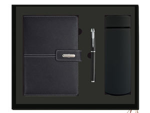 Customized A5 <b>Notebook</b> and Thermos Cup Gift Box <b>Set</b> for Company Logo and University Graduation Souvenirs Leather Cover - Product Image 5