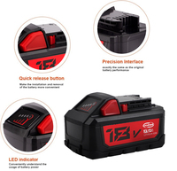 Batterie d'outil électrique rechargeable 18V, remplacement de batterie de perceuse sans fil avec indicateur LED