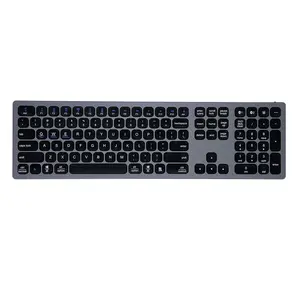 BT 3.0 5.0 Keyboard Multi-Device Rechargeable Keyboard Aluminum Wireless Type-C Rechargeable Keyboard 110 keys