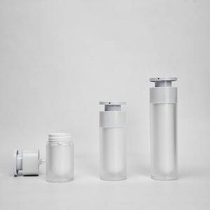 Flacon pompe airless en plastique pour sérum et lotion cosmétique, joli flacon rond crème 30ml 50ml 15ml pour emballage de sérum facial - Product Image 4