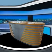 Comptoir de réception de talk-show TV de taille personnalisée avec acrylique led