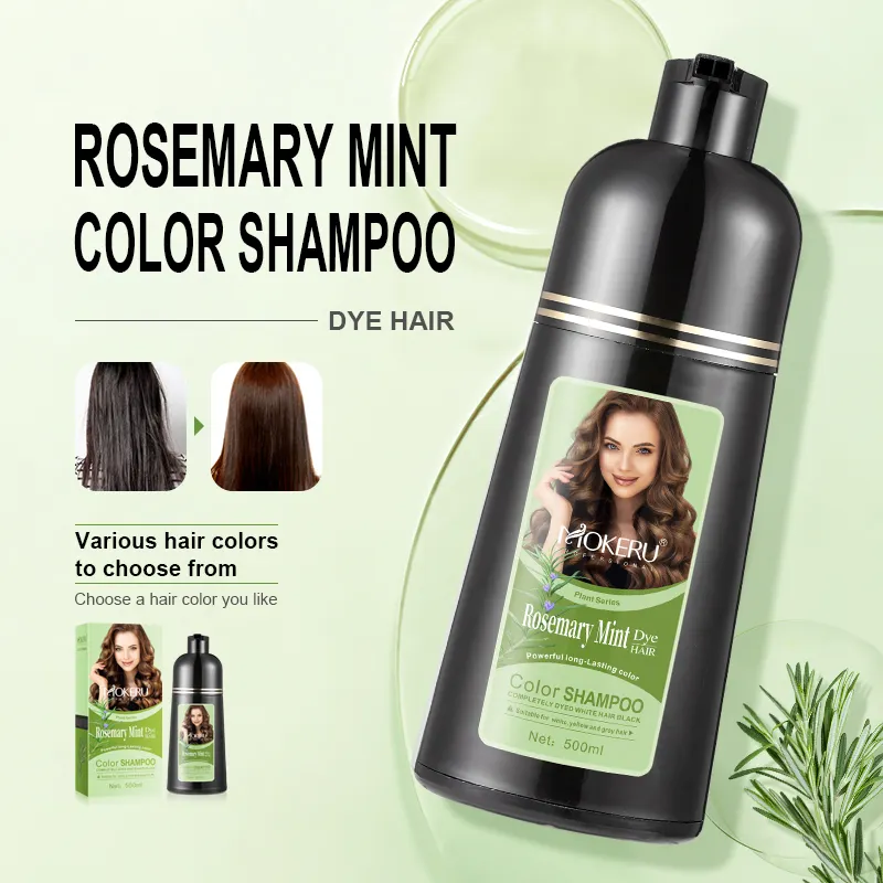 MOKERU 500 ml Haarfarbshampoo Rosemary Haarfarbstoff schnellwirkende Farbstoff