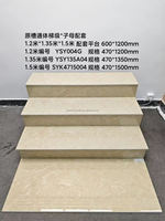 Carrelage d'escalier en porcelaine 150x30 de Foshan, taille personnalisée, carrelage de nez de marche pleine masse avec rainure pour marche et contremarche