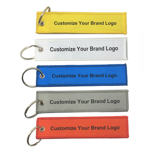 Bán Buôn Nhà Máy Tùy Chỉnh Máy Bay Xe Xe Máy Trang Trí Khuyến Mại Vải Thêu Dệt Nhãn Keychain Key Máy Bay Phản Lực Thẻ - Product Image 6