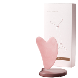 Juego de masaje de rodillo de rueda de Jade Natural 100%, masajeador de rodillo de afeitar Facial de cristal en polvo - Product Image 1