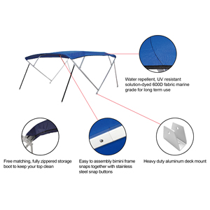 Newstar Offre spéciale <span class=keywords><strong>Ponton</strong></span> en aluminium Bimini Top Auvent marin étanche pour bateau <span class=keywords><strong>ponton</strong></span> 8'L X 8'W X 75''H avec <span class=keywords><strong>botte</strong></span> de stockage - Product Image 4