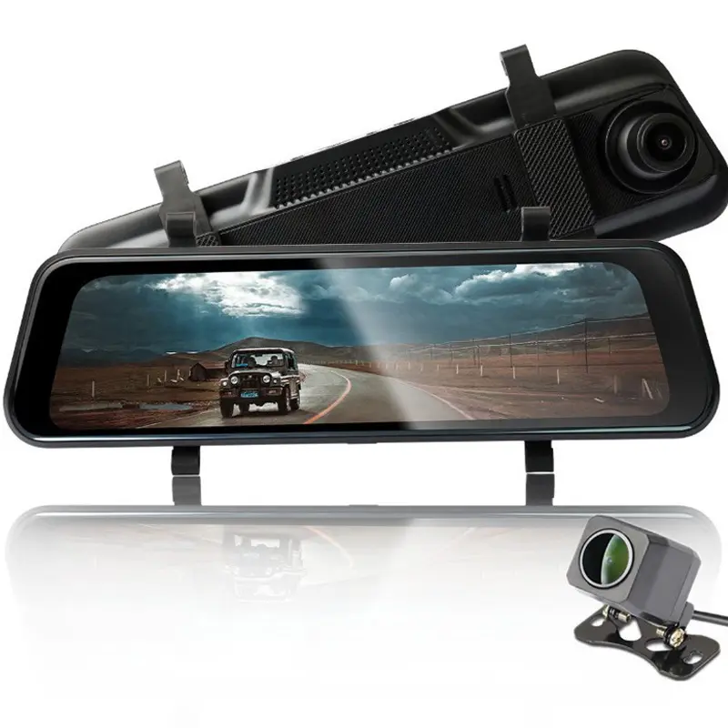 10 inch LCD touch screen 2k Dual Driving recorder Dashboard Camera CAR Camera Dash cam WIFI Dash Camera rear view mirror for car