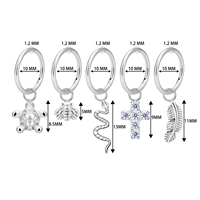 Gros G23 Titane F136 Nez Cerceau Tortue et Serpent Abeille Feuille Croix Forme Boucle D'oreille Segmenté Charnière Anneau Femmes Piercing Bijoux