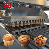 Ligne de production de cupcakes entièrement automatique, machine à faire des gâteaux, machine à gâteaux fabriquée à Shanghai, Chine