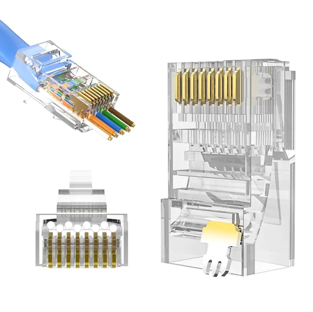 Cat7 FTP/SFTP 2-Piece Metal Shielded RJ45 Plug Connector Communication Connector RJ45 End Cat6 Connector Ethernet Network Plug