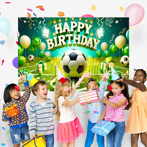 Pancarta de <span class=keywords><strong>Feliz</strong></span> Cumpleaños con Temática de Fútbol <span class=keywords><strong>para</strong></span> Niños, <span class=keywords><strong>Adolescentes</strong></span>, Decoración de Fiesta Deportiva Grande, Telones de Fondo <span class=keywords><strong>para</strong></span> Cumpleaños - Product Image 3
