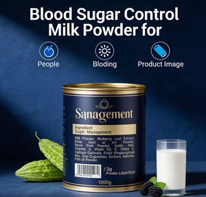 Latte in Polvere OEM per Diabetici con Foglie di Gelso, Melone Amaro, Frutto del Monaco, Inulina Prebiotica per il Supporto della Glicemia, Energia e Immunità - Product Image 3