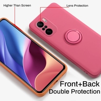 Coque souple en Silicone avec anneau de support pour Xiaomi, compatible modèles Mi Redmi Note 10, 9T, 9, 10T Pro, Max T, Mi9T, 9S, POCO F3, M3, X3, NFC, luxueuse,