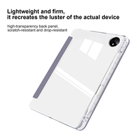 Étui de protection pliable 3+Y Origami pour Galaxy Tab, avec support multi-angles, dos en acrylique transparent, antichoc, Smart Folio