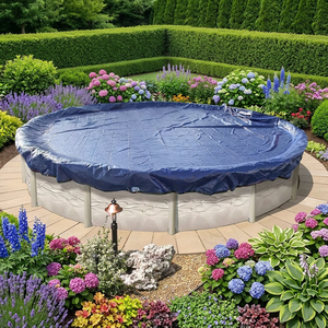 Bâche de <span class=keywords><strong>piscine</strong></span> hivernale robuste, design coupe-vent, bloque la neige, tailles personnalisées disponibles pour piscines hors sol et enterrées, sur mesure - Product Image 1