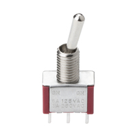 6MM 125V/6A listrik kontrol 250V/3A SPDT miniatur sakelar hidup mengunci 2 posisi 6A SPDT 3Pin sakelar pengalih