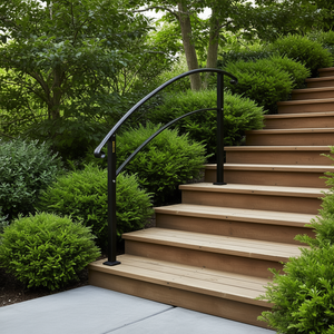 Barandilla de Hierro Forjado Negro Mate Vevor, Kit de Barandilla para Escaleras Exteriores de 4 Peldaños, Diseño Industrial - Product Image 2