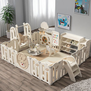 Jeux pour bébé Clôture rampante Clôture de sécurité Équipement de terrain de <span class=keywords><strong>jeu</strong></span> intérieur pour tout-petits Parc pour enfants <span class=keywords><strong>Jeu</strong></span> de plein air avec balançoire Ensemble de jouets - Product Image 1