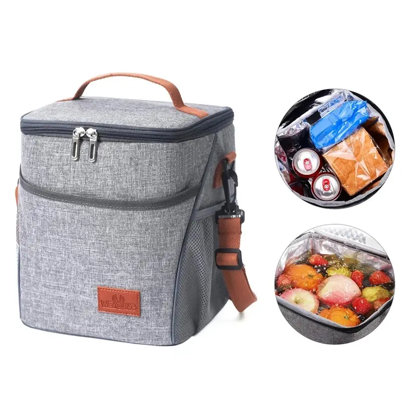 Kundendesignisolierte wasserdichte Lunchbeutel verdickte Aluminiumfolie Picknicktasche mit Ein-Schulter-Bento-Tasche
