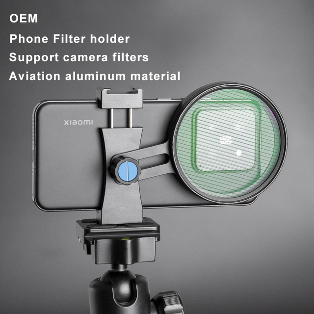 High Quality OEM Custom Mobile Phone Filter Holder 58mm 67mm 77mm 82mm Custom Size Aluminum Alloy Glass Waterproof Grey Camera