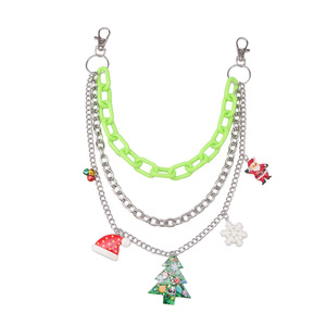 Cadena de cintura multicapa estilo hip hop Yueli, colgante navideño de aleación de zinc, cadena corporal unisex de moda. - Product Image 5