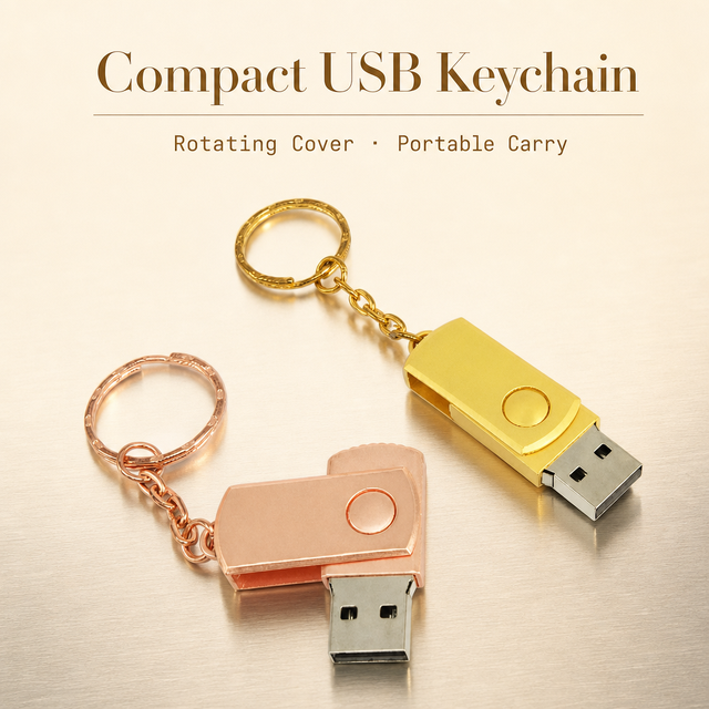 New High Quality 64GB Swivel USB 2.0 Metal Customized Free Key Chain Logo USB Flash Drive with 3-Year Warranty