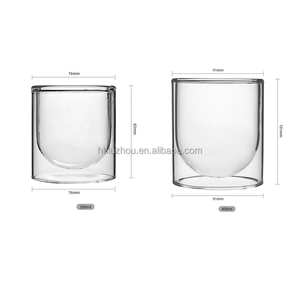 Portacandele a cera profumata personalizzati <span class=keywords><strong>in</strong></span> <span class=keywords><strong>vetro</strong></span> borosilicato alto a doppia parete barattoli trasparenti recipienti e tazze - Product Image 6
