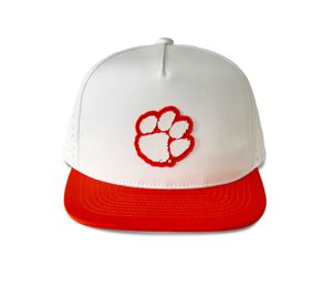 5 pannelli bianco rapido secco Laser fori di taglio cappelli con la parte anteriore in Pvc toppa logo bordo piatto arancione - Product Image 6
