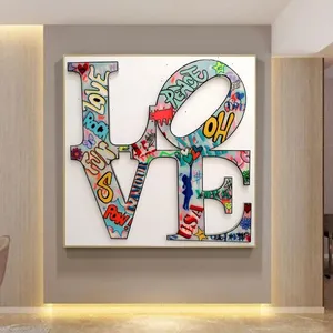 Graffiti LOVE Art Posters Abstract Canvas Painting and Prints Street Wall Art Picture for Living Room Cuadros Home Decoration