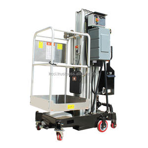 <b>Light</b> Weight 10m 12m Aluminum Alloy Household Cleaning Hydraulic Lift Single Mast Working Platform - Product Image 2