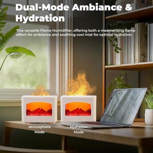 Difusor de aceite de llama <span class=keywords><strong>2025</strong></span>, difusor de aromaterapia, Humidificador ultrasónico de llama de niebla fría, difusor de fuego de llama de 240ml - Product Image 2