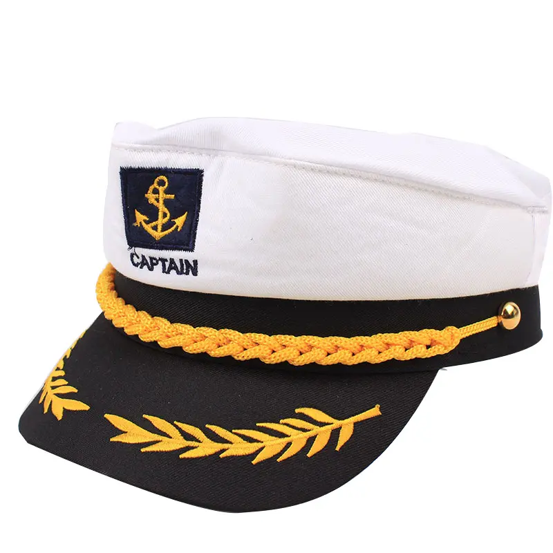 Bianco Navy Marine Yacht Barca Nave Cappello Da Marinaio Capitano della Marina Berretto Militare Cappelli
