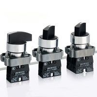 Interruptor de botón de metal resistente al agua de 220 voltios con perilla de llave 1NO1NC Botón de control momentáneo con nivel de llave IP65