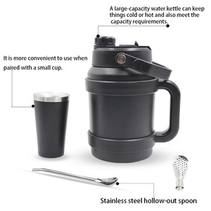 Nouvelle conception en promotion : Gobelet isotherme à vin sous vide avec poignée et paille, grande capacité, pour les voyages en extérieur, idéal pour les cadeaux d'affaires - Product Image 5