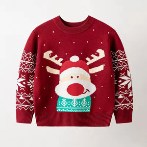 Vêtements pour enfants de Noël, pull en jacquard d'hiver, pull à col rond pour fille, pull en tricot de Noël, pull en tricot pour enfants - Product Image 2