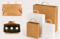Sacs à emporter en papier kraft personnalisés pour restaurants de restauration rapide, sacs d'emballage alimentaire jetables avec poignée pour la livraison de burgers et de frites
