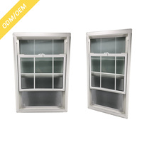 Ventana Corredera Vertical de Doble Hoja de Estilo Europeo, de UPVC y Aleación, Moderna, Ahorradora de Energía e Insonorizada para Cocina y Hogar