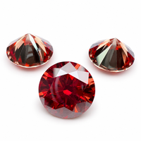 Piedra suelta de moissanita de corte redondo con revestimiento rojo, 0.1-10CT, certificada por GRA, creada en laboratorio, color mejorado, venta al por mayor para la elaboración de joyería fina