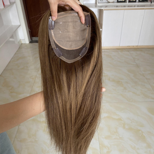 Nga Remy tóc con người Topper với lụa cơ sở đóng cửa 5x6.5 bên phải thiết kế toupee nổi bật màu sắc vô hình lợi thế - Product Image 1