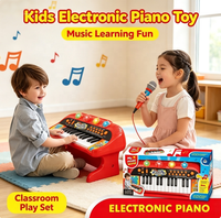 24 Keys Kids Electronic Piano Toy Light up Musical Keyboard Early Educational Instrument for Children Home Play & Gift