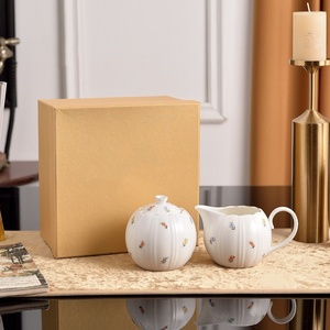 High-End Chinese Ceramic Coffee Cup Saucer <b>Set</b> with Exquisite Floral Design for Holiday Use Hotels or Souvenir Gifts - Product Image 1