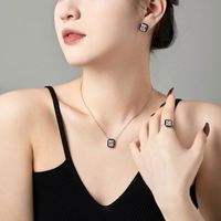 Anillos de Joyería para Mujer Dylam, Diseño Único, Plata de Ley 925, Baño de Rodio, Sin Decoloración, Corte Esmeralda, Rectángulo Esmaltado, Circonia 5A