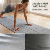 Tapis de yoga professionnel en microfibre de daim ultra-fin de 1 mm d'épaisseur, antidérapant ; Serviette pliable absorbant la transpiration, tapis anti-salissures