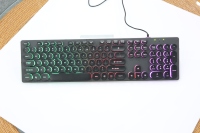 Clavier filaire OEM pleine taille 104 touches, disposition personnalisée, touches rondes, pour bureau professionnel