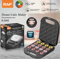 Machine à mini-donuts automatique antiadhésive RAF pour la maison, pour des snacks et des desserts, gaufrier 16 trous