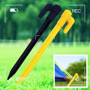Piquets de tente en plastique jaune, 1 ensemble de piquets de sol pour le camping en plein air toutes saisons - Product Image 2