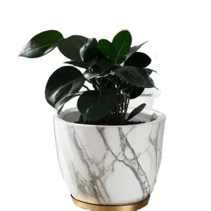 High quality marble finishing ceramic planter pot