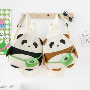 Sac à dos maternelle mignon Panda, sac à dos unisexe coloré à motifs de dessins animés pour bébés de 2 à 7 ans, petit sac de voyage polyvalent - Product Image 1