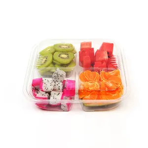 Benutzer definierte Obst zum Mitnehmen Kunststoff Salat Lunch Box Einweg Blister Kunststoff große runde Form Lebensmittel behälter für Sushi mit Deckel